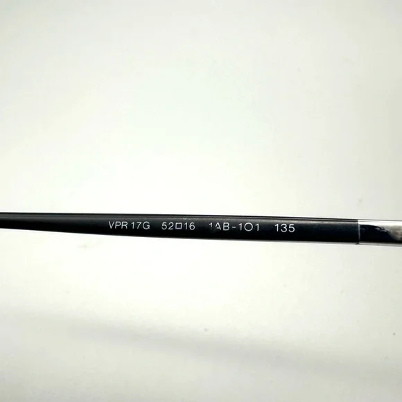 Prada Black Silver Rectangular Glasses Italy VPR17G 1AB 101 52 16 135 - Picture 7 of 7